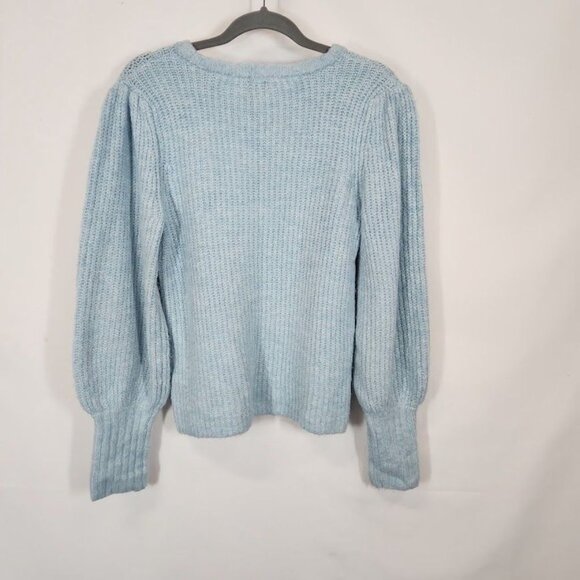 A New Day Balloon Sleeve Pullover Fuzzy Sweater in Light Blue - Size Medium - Picture 5 of 7
